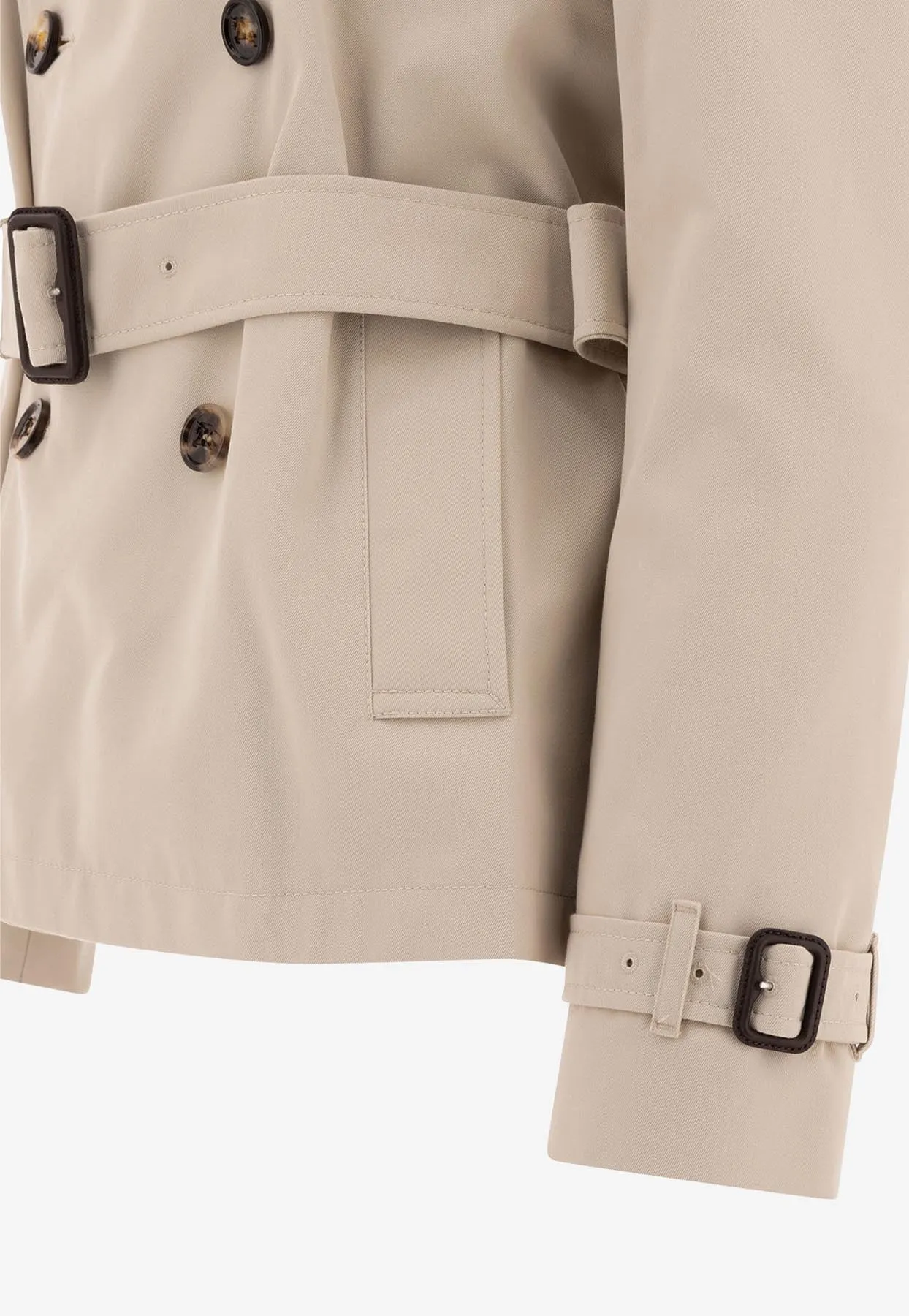 Double-Breasted Short Trench Coat