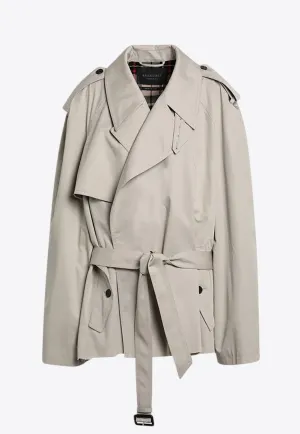 Double-Breasted Short Trench Coat