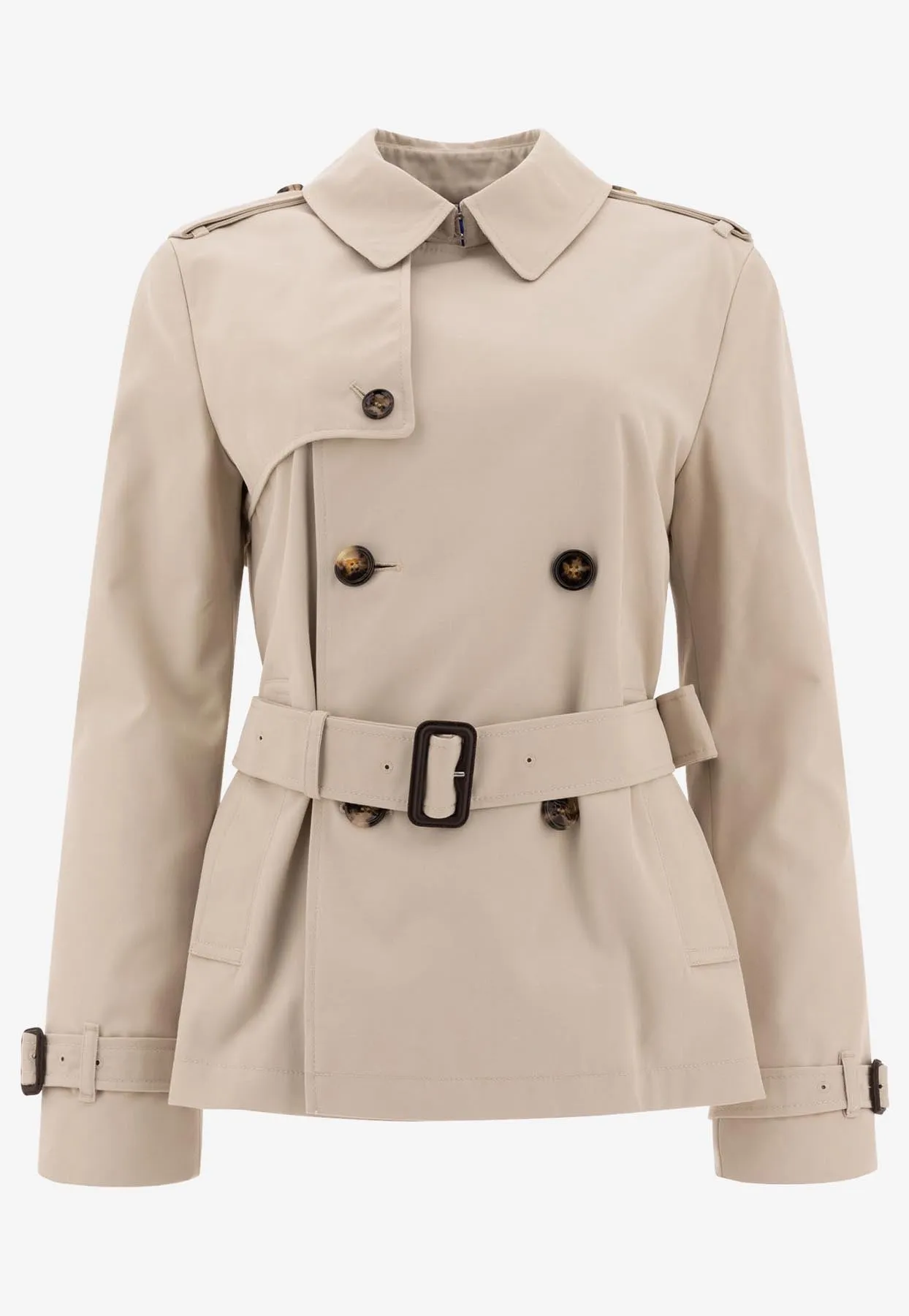 Double-Breasted Short Trench Coat