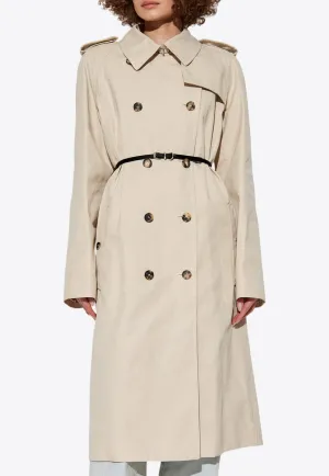 Double-Breasted Trench Coat with Belt