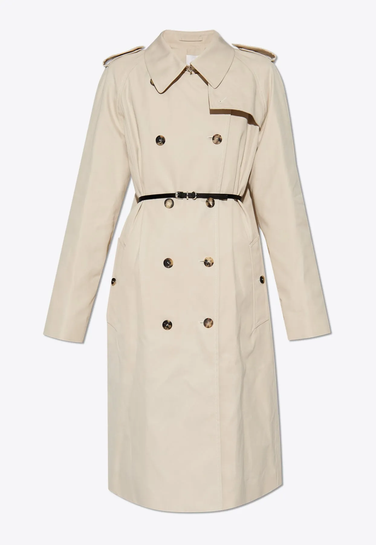 Double-Breasted Trench Coat with Belt