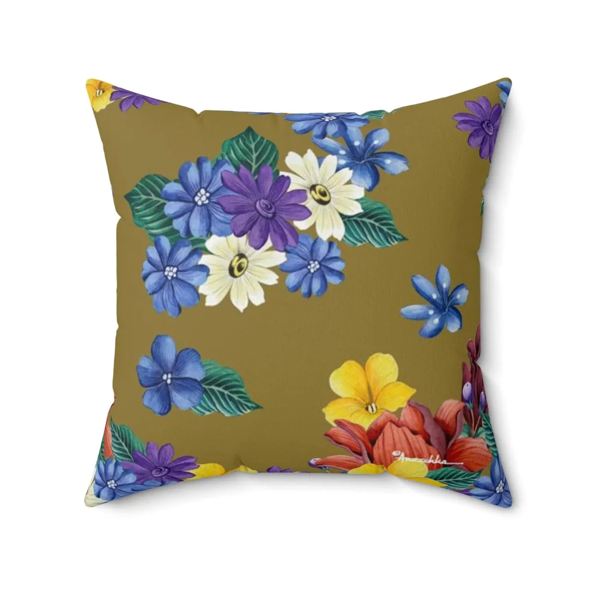 Dreamy Floral Polyester Square Pillow