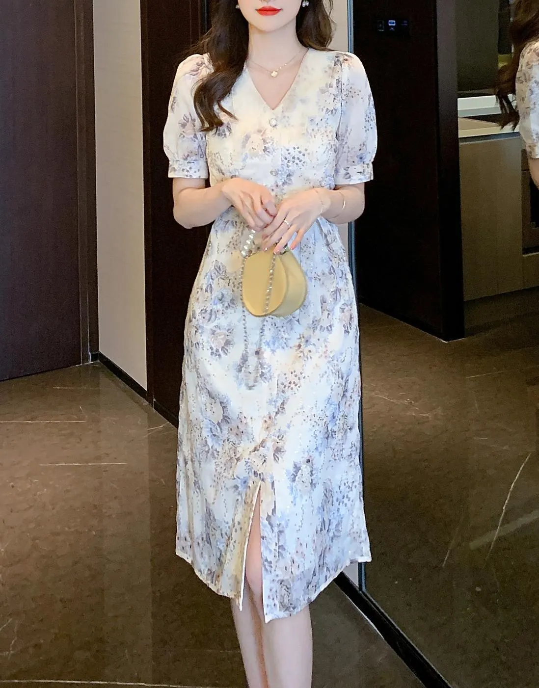 Elegant Belted-waisted Dress for Holiday Wear