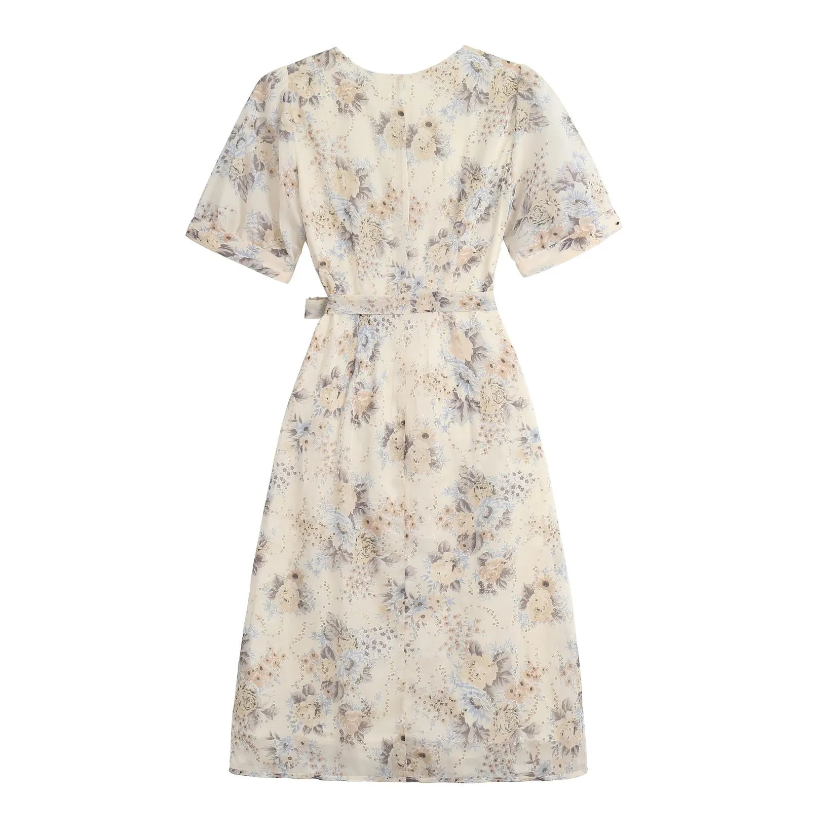 Elegant Belted-waisted Dress for Holiday Wear