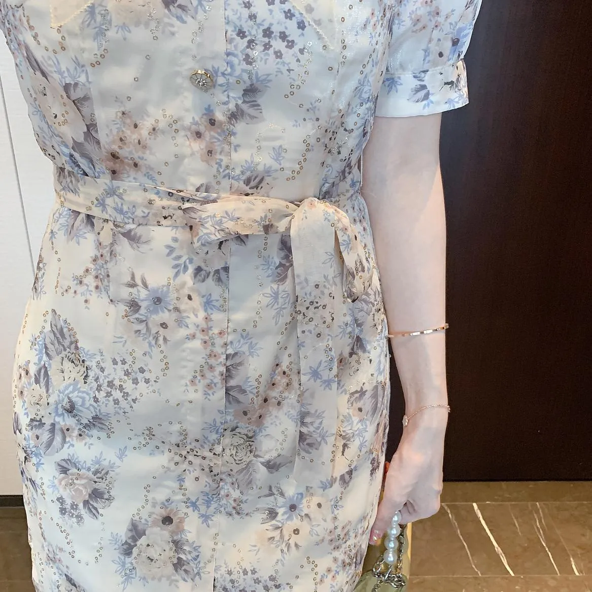Elegant Belted-waisted Dress for Holiday Wear