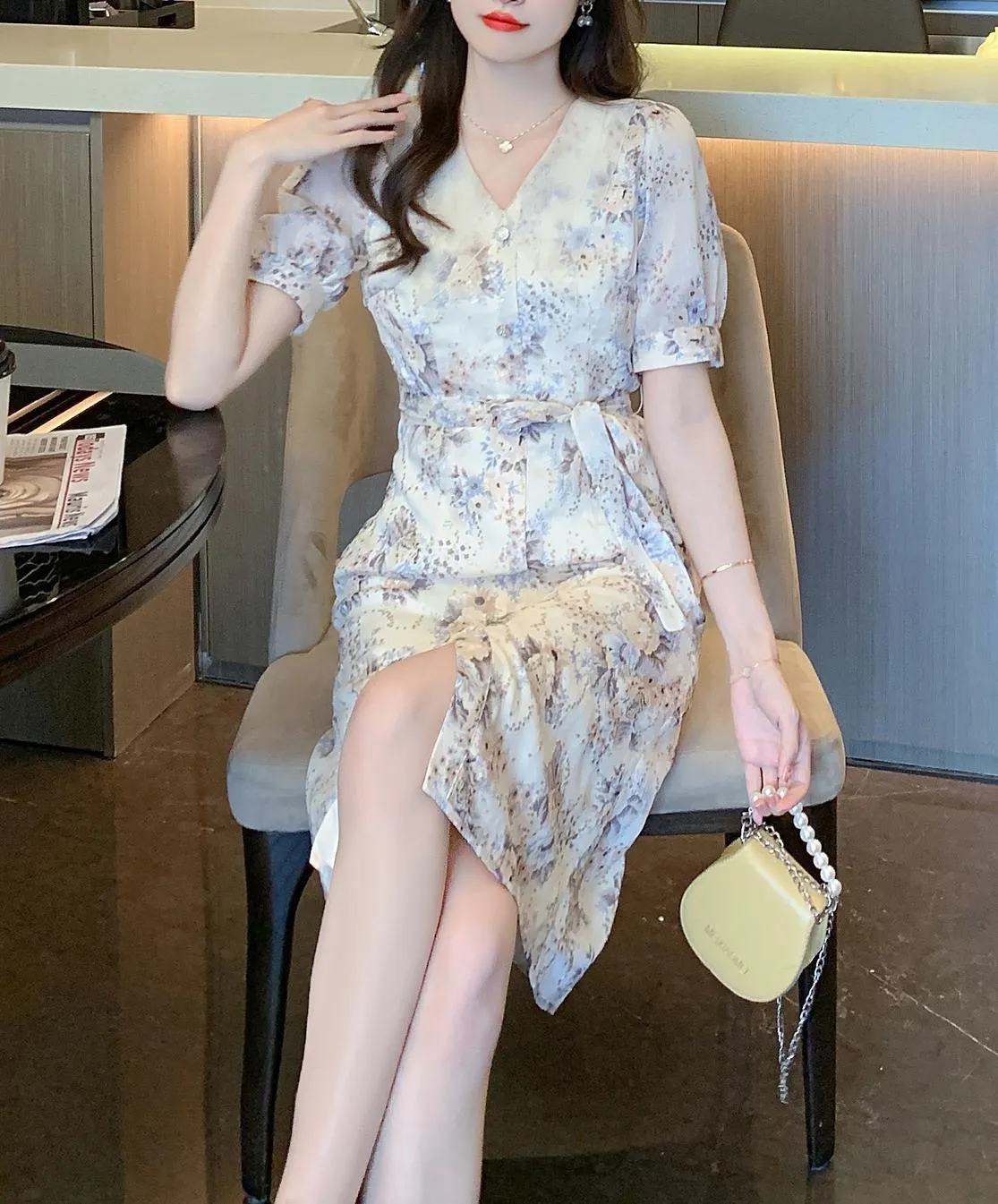 Elegant Belted-waisted Dress for Holiday Wear