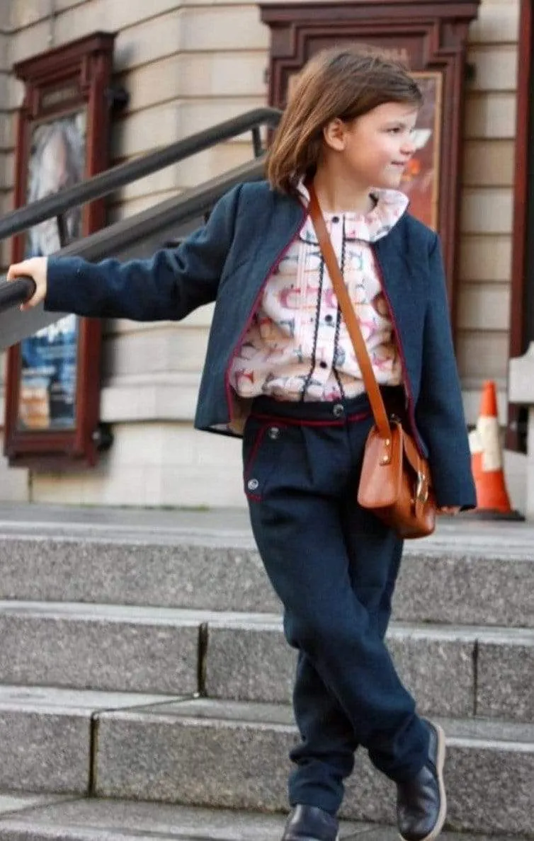 Eliza: Teal tweed trousers