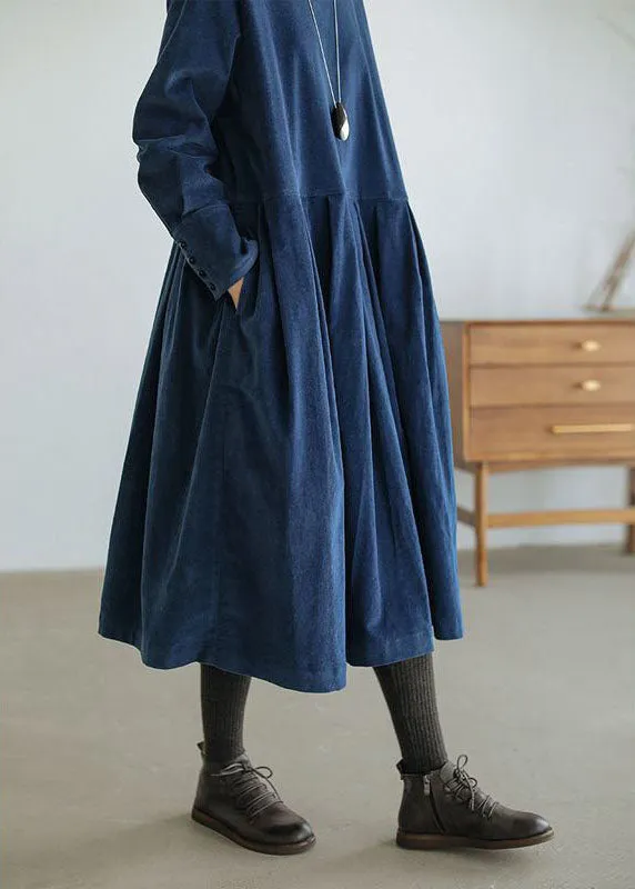 Emilie - Corduroy Long Sleeve Midi Dress