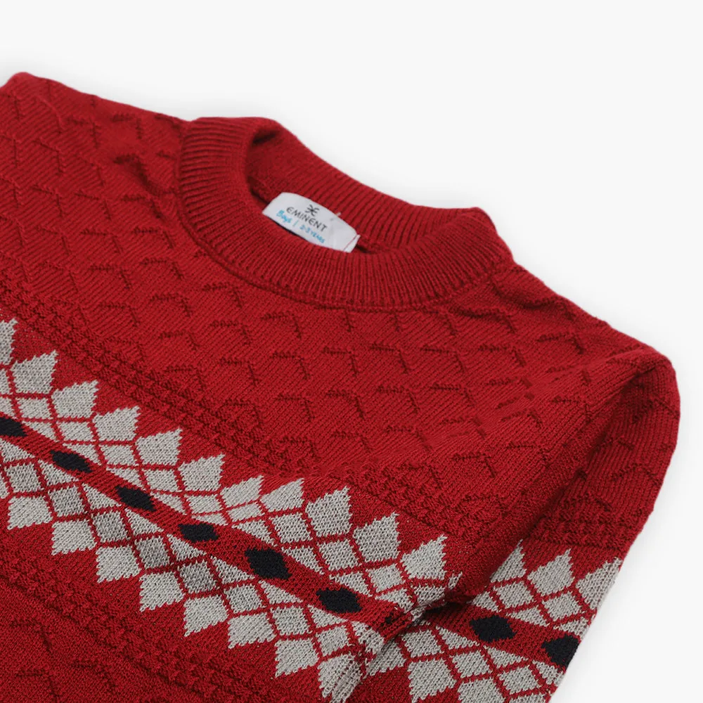 Eminent Boys Crew Neck Sweater - Maroon