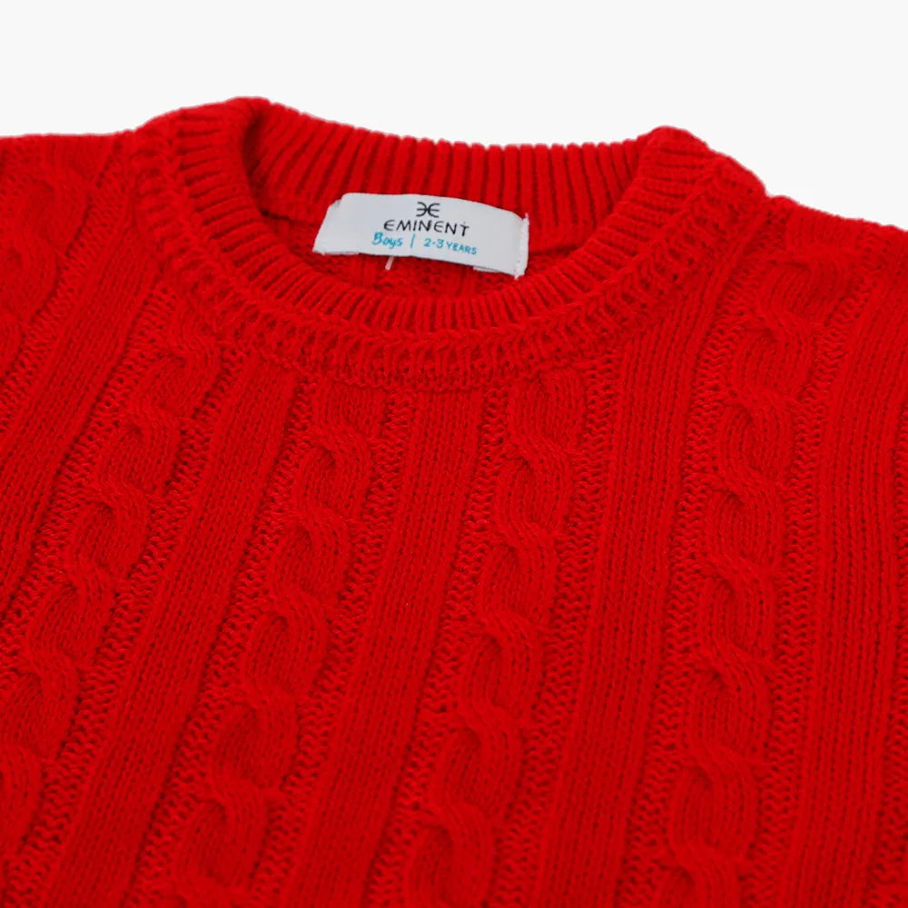 Eminent Boys Crew Neck Sweater - Red