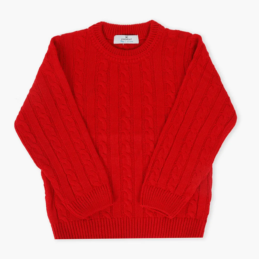 Eminent Boys Crew Neck Sweater - Red