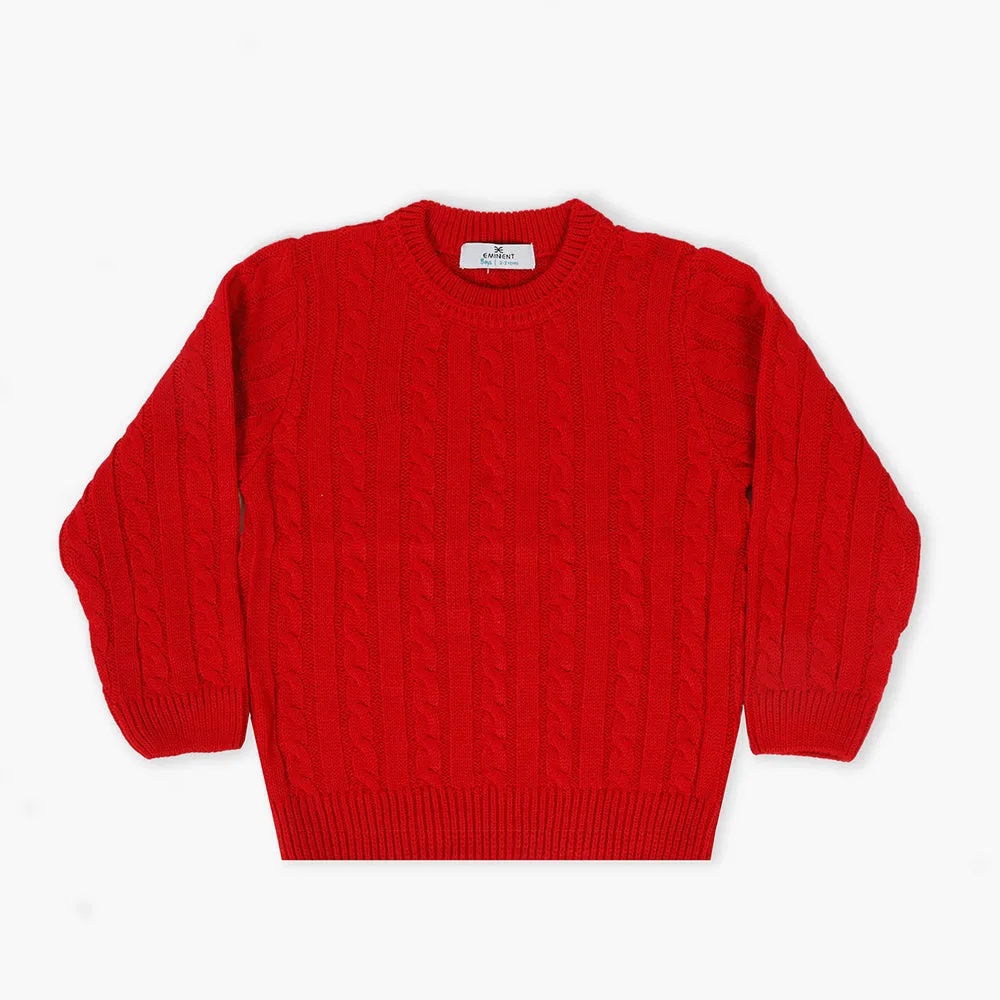Eminent Boys Crew Neck Sweater - Red
