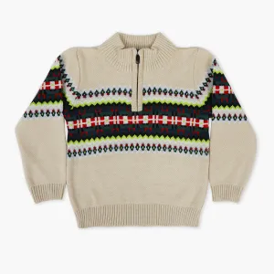 Eminent Boys Mock Neck Sweater - Fawn