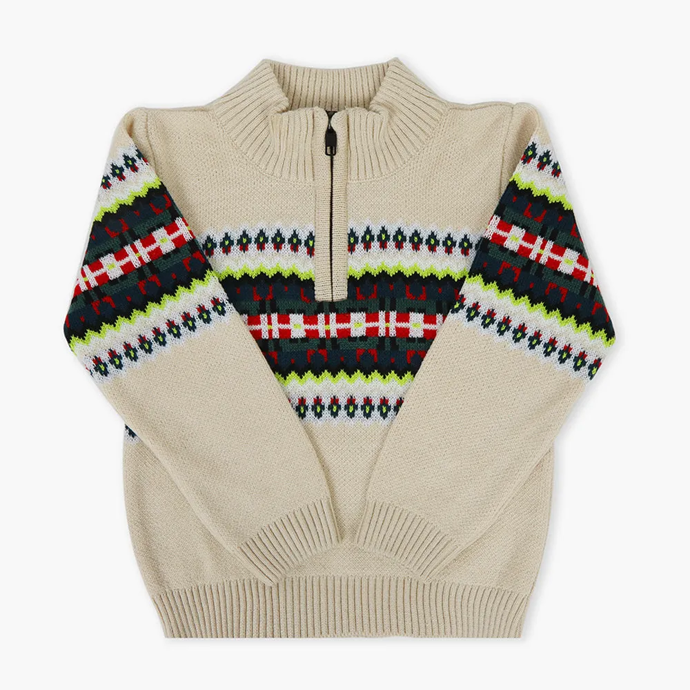 Eminent Boys Mock Neck Sweater - Fawn