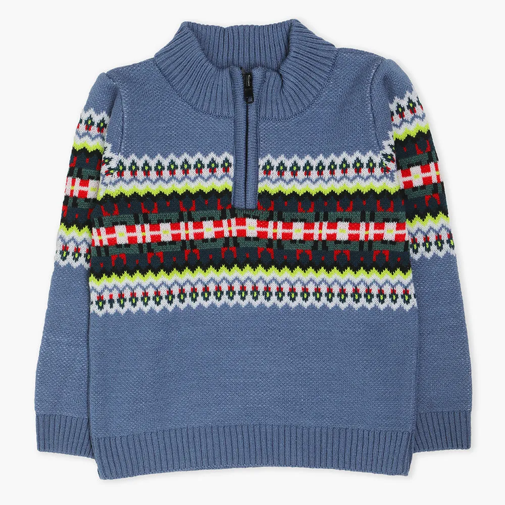 Eminent Boys Mock Neck Sweater - Indigo