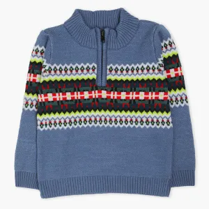 Eminent Boys Mock Neck Sweater - Indigo