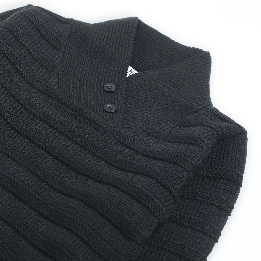 Eminent Boys Shawl Neck Sweater - Black