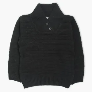 Eminent Boys Shawl Neck Sweater - Black