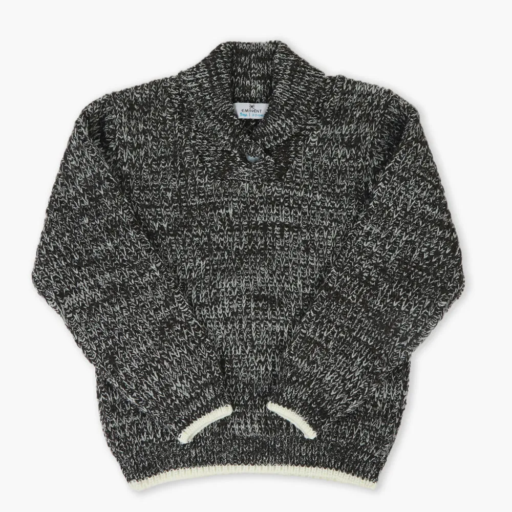 Eminent Boys Shawl Neck Sweater - Charcoal