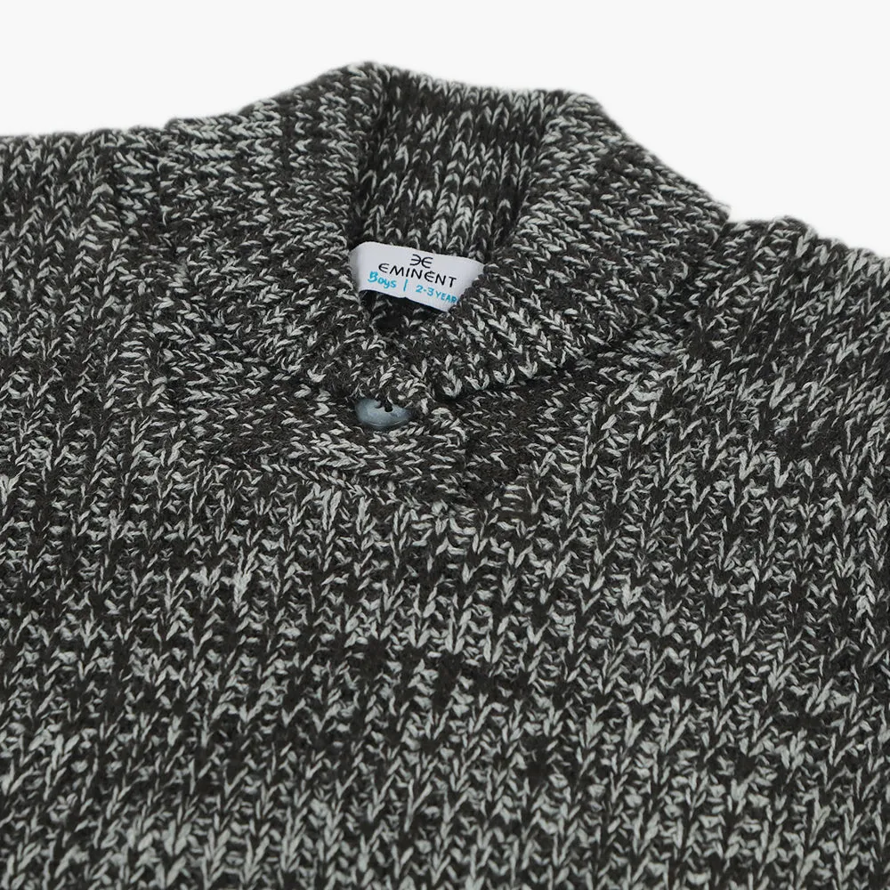 Eminent Boys Shawl Neck Sweater - Charcoal