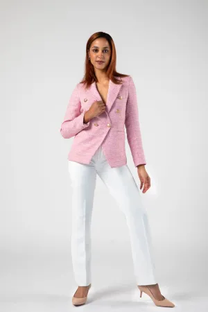 Eternal Tweed Power Suit for Women – Jacket with White Pant Set