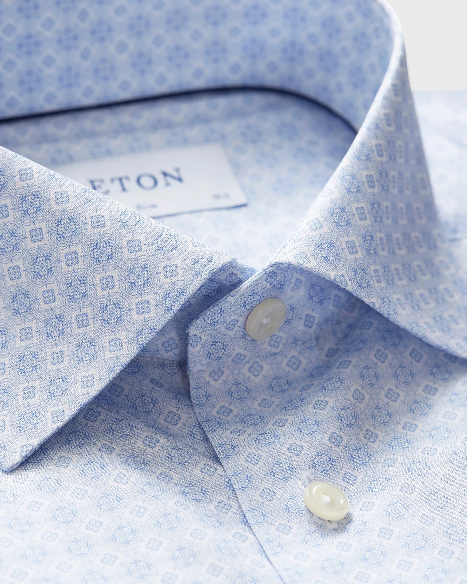 ETON 10000039725 BLUE SLIM SINGLE CUFF SHIRT