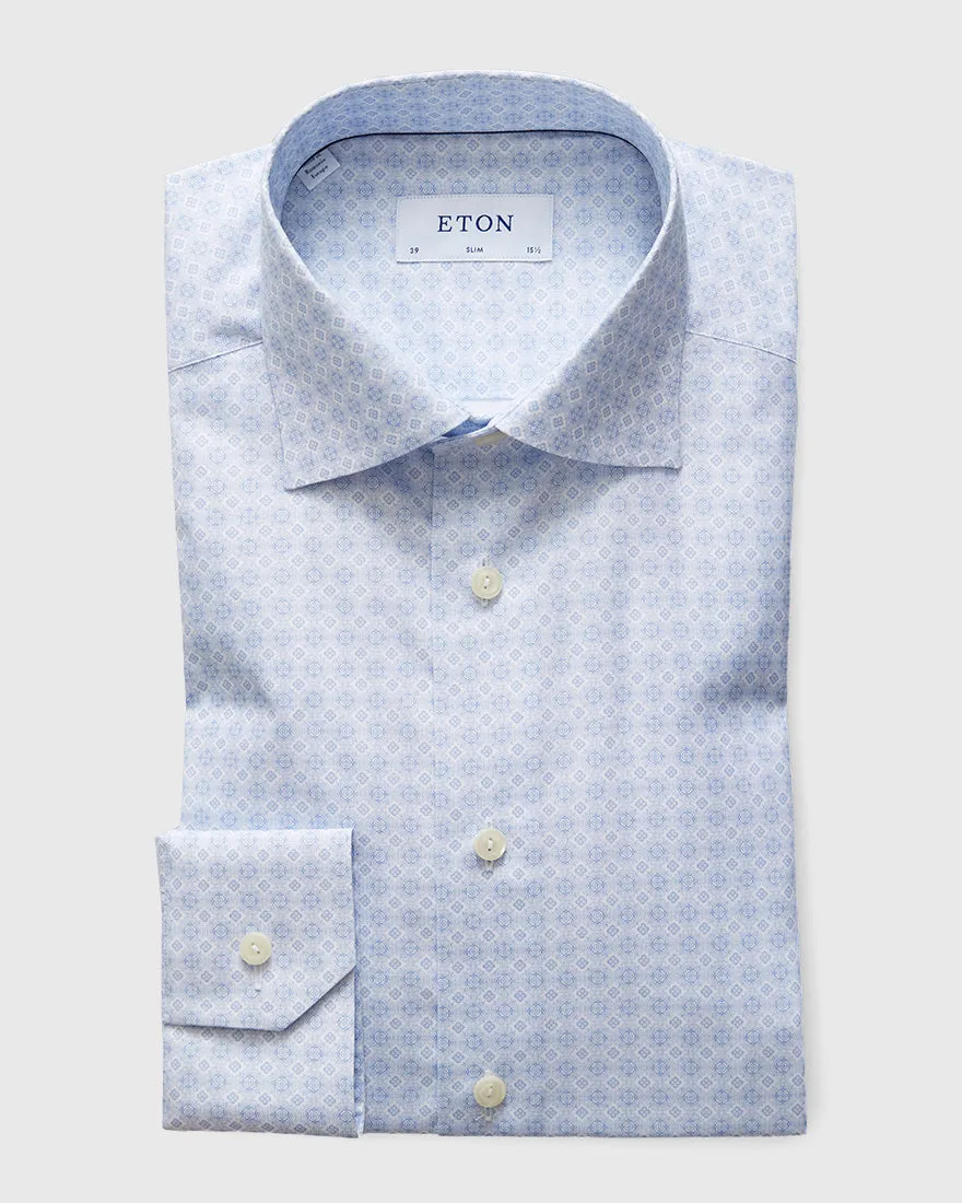 ETON 10000039725 BLUE SLIM SINGLE CUFF SHIRT