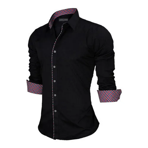 European Size Men's Shirts Fashion Men's shirts Casual Slim Fit striped Long-sleeved Cotton