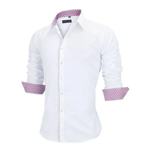European Size Men's Shirts Fashion Men's shirts Casual Slim Fit striped Long-sleeved Cotton