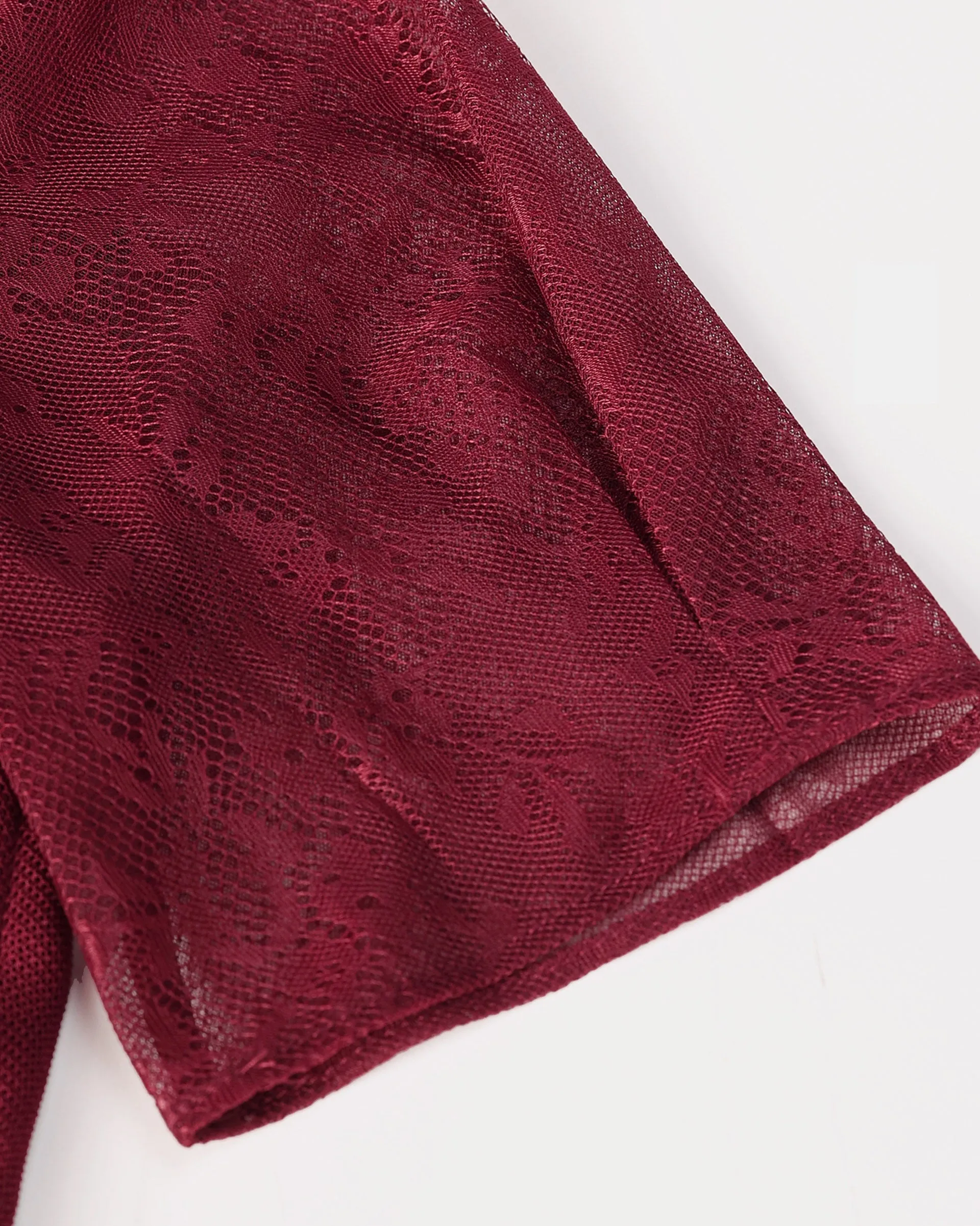 Festive Cinched-Waist Lace Party Dress