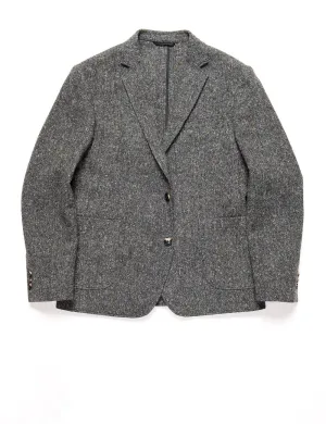 FINAL SALE: BKT35 Unstructured Jacket in Flecked Donegal Tweed - Lead Gray