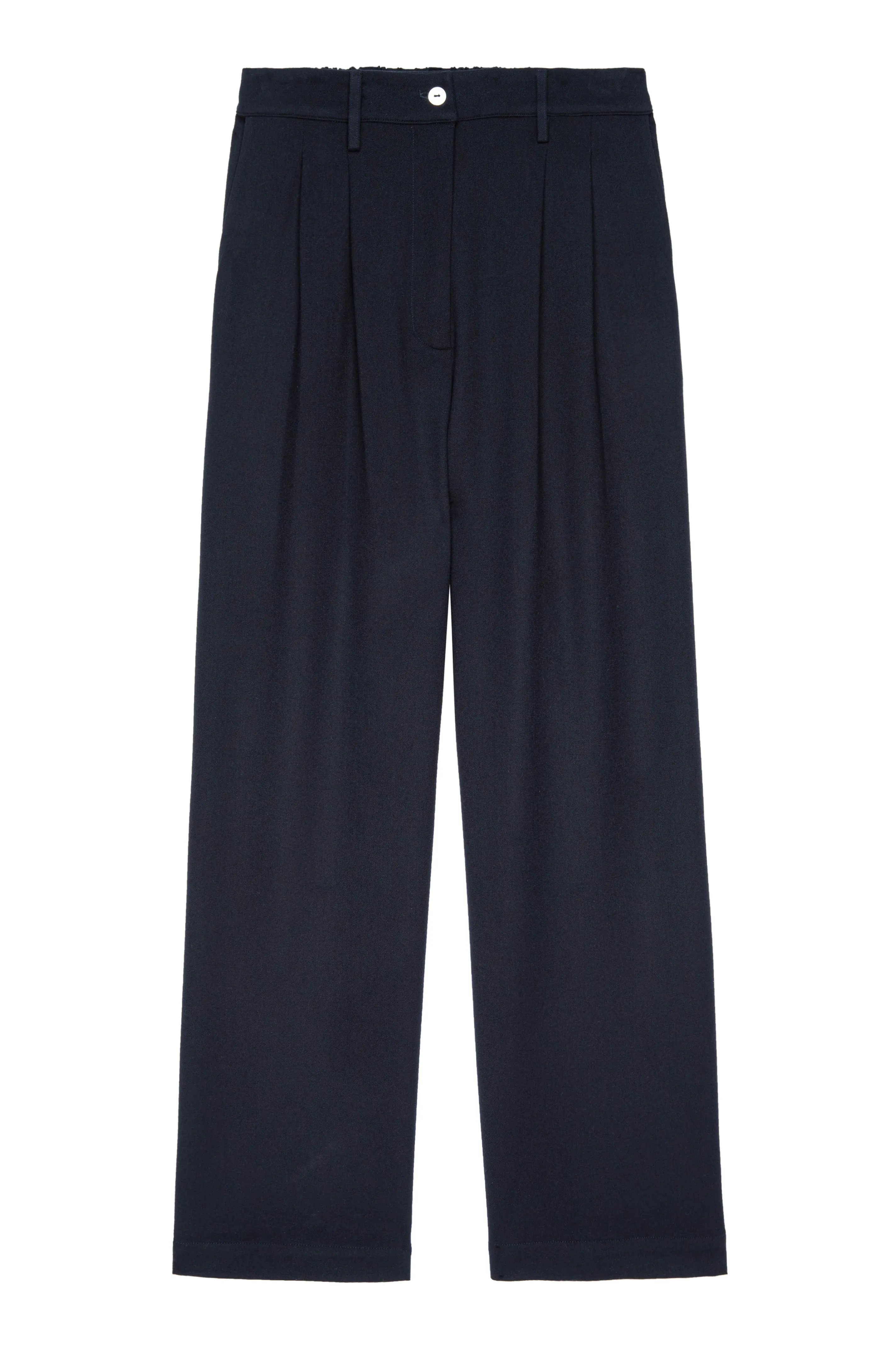 Flannel Pleated Pant In Navy