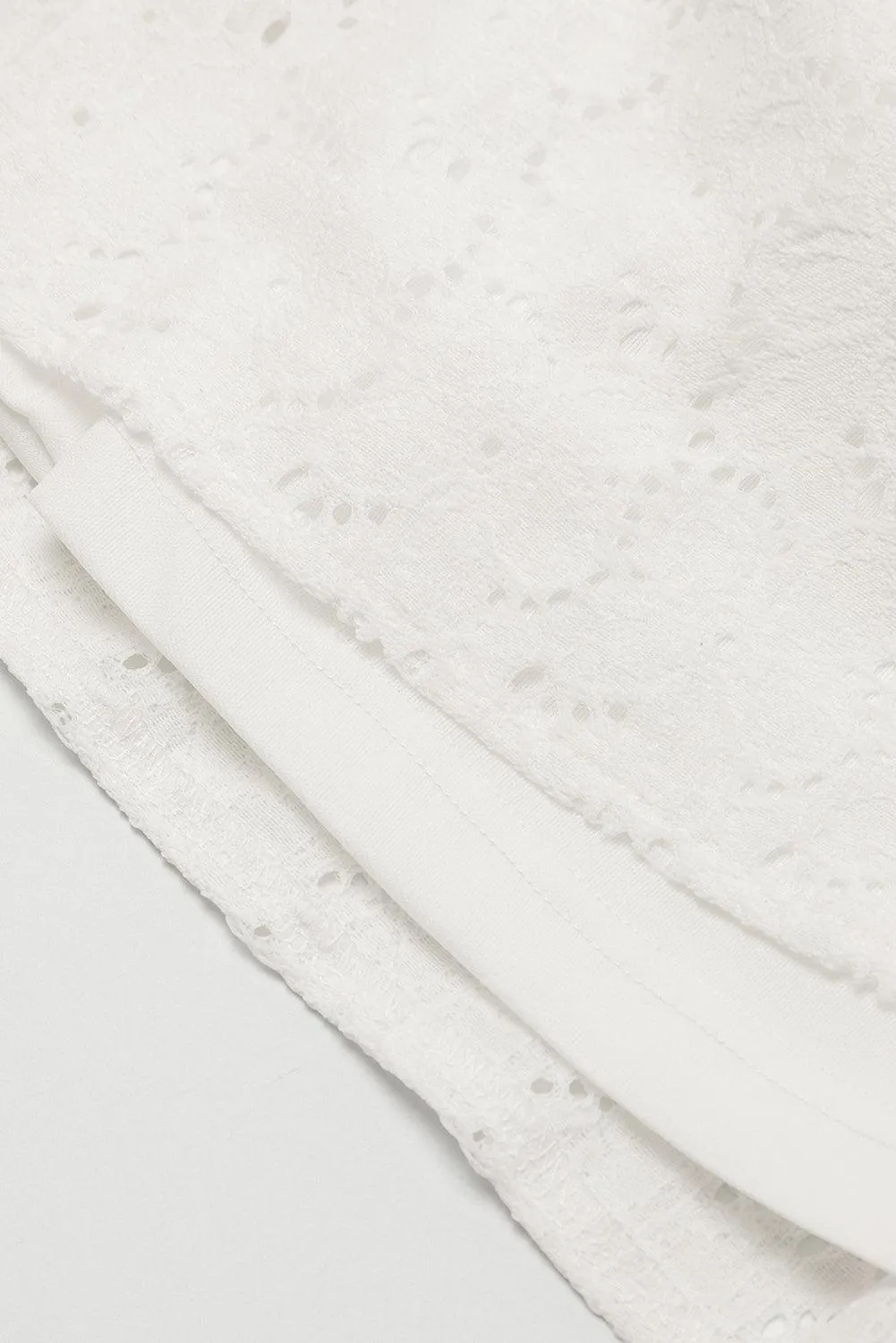 Floral Lace Crochet Short Sleeve Mini Dress