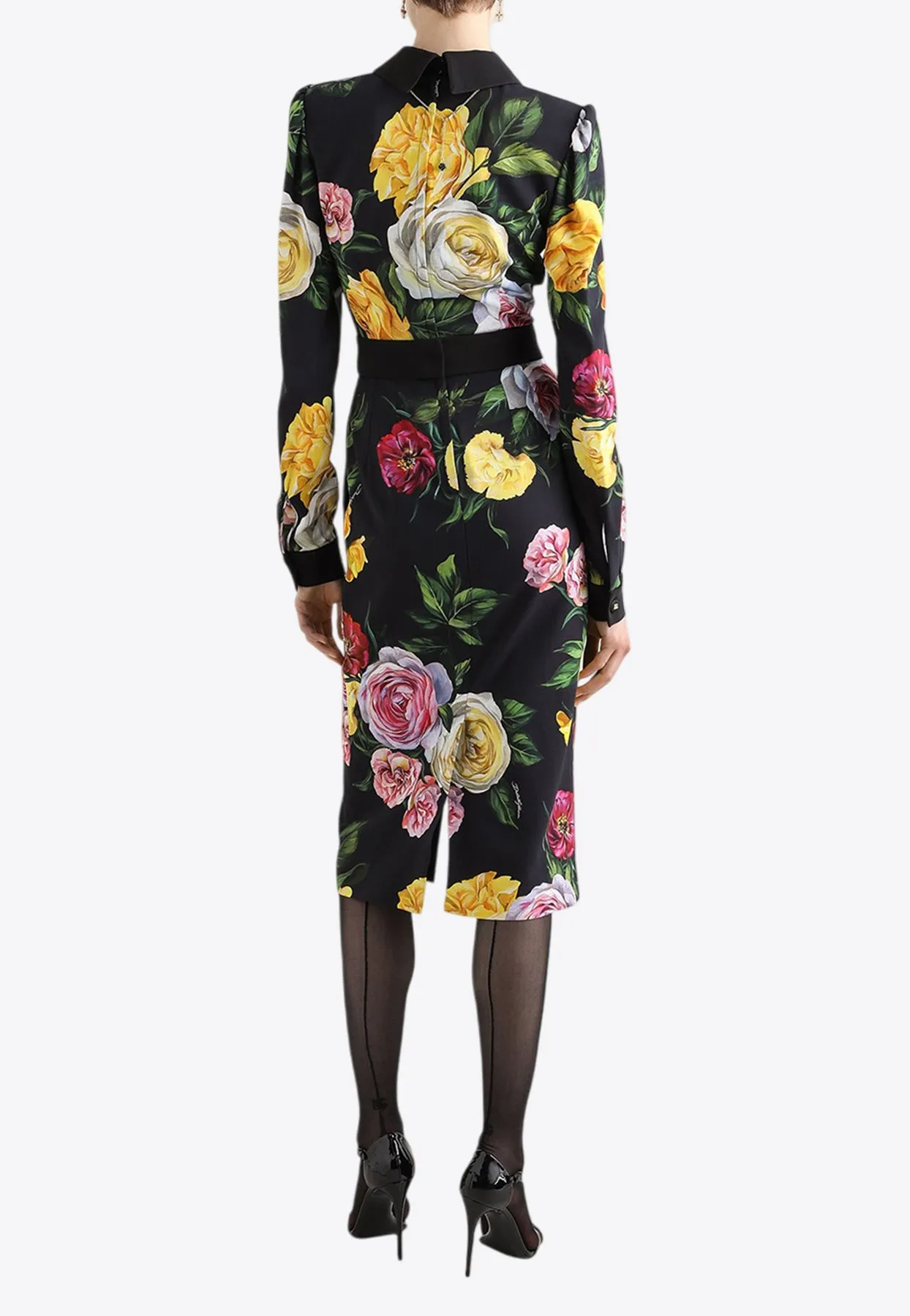Floral Print Midi Cady Dress