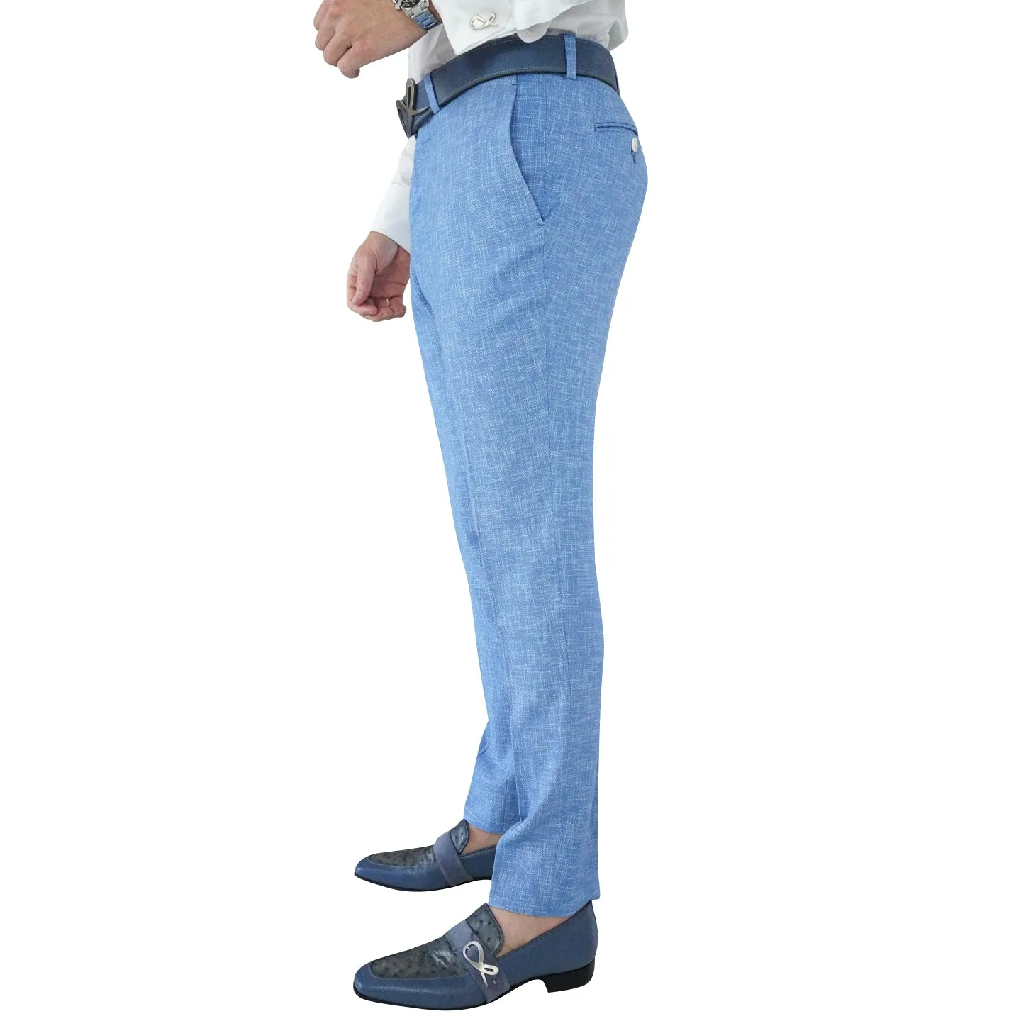 French Blu Lino Tweed Trousers
