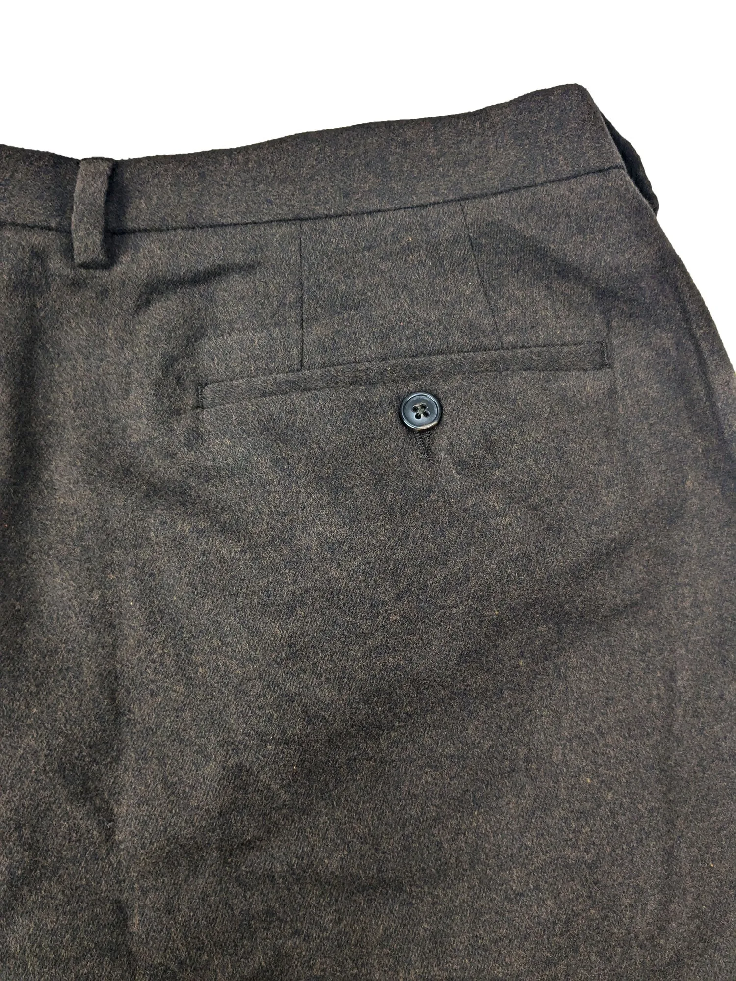 GANT Men's Espresso Brown Wide Cotton Flannel Trousers Size 34 NWT