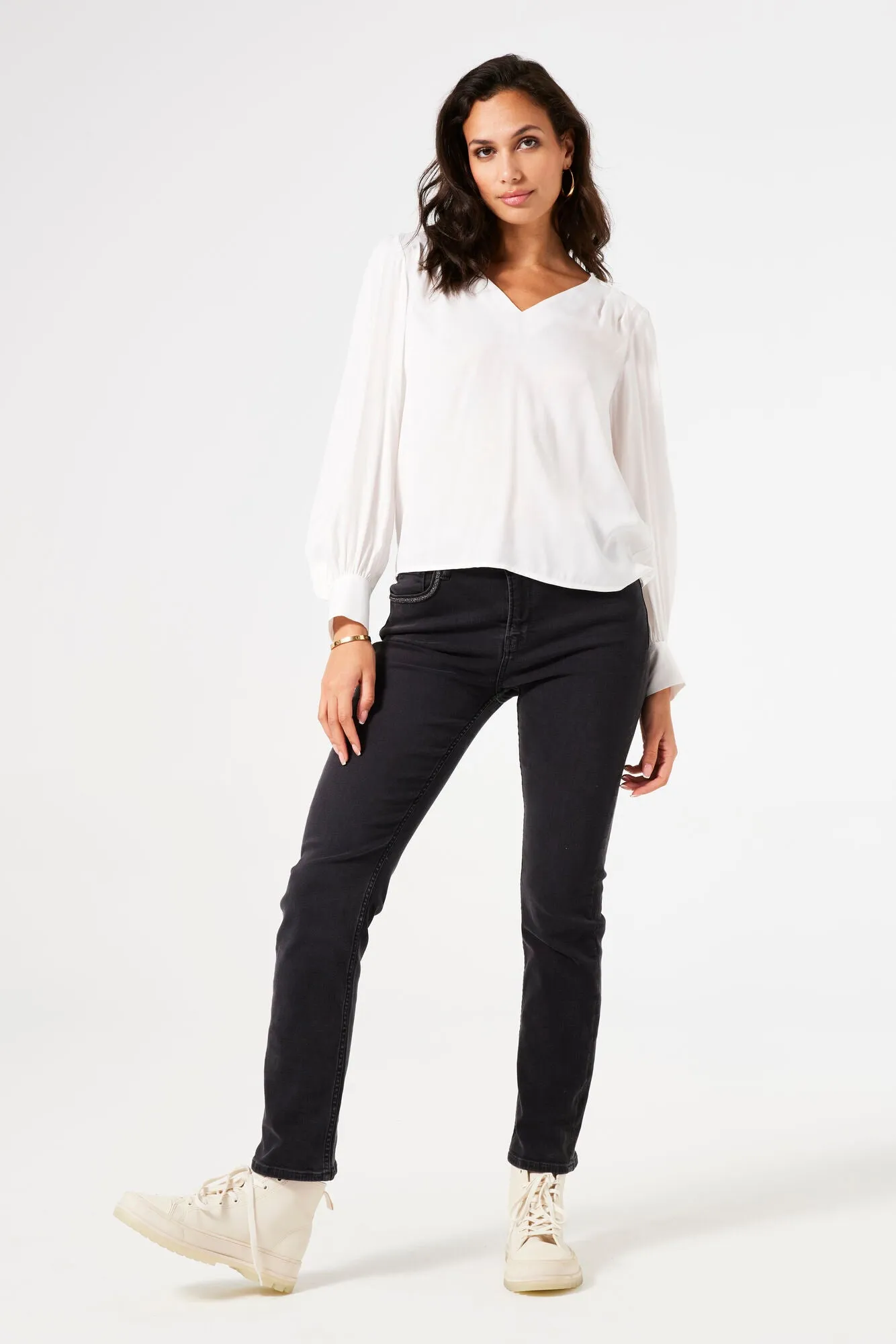 Garcia Jenny Satin Blouse - White