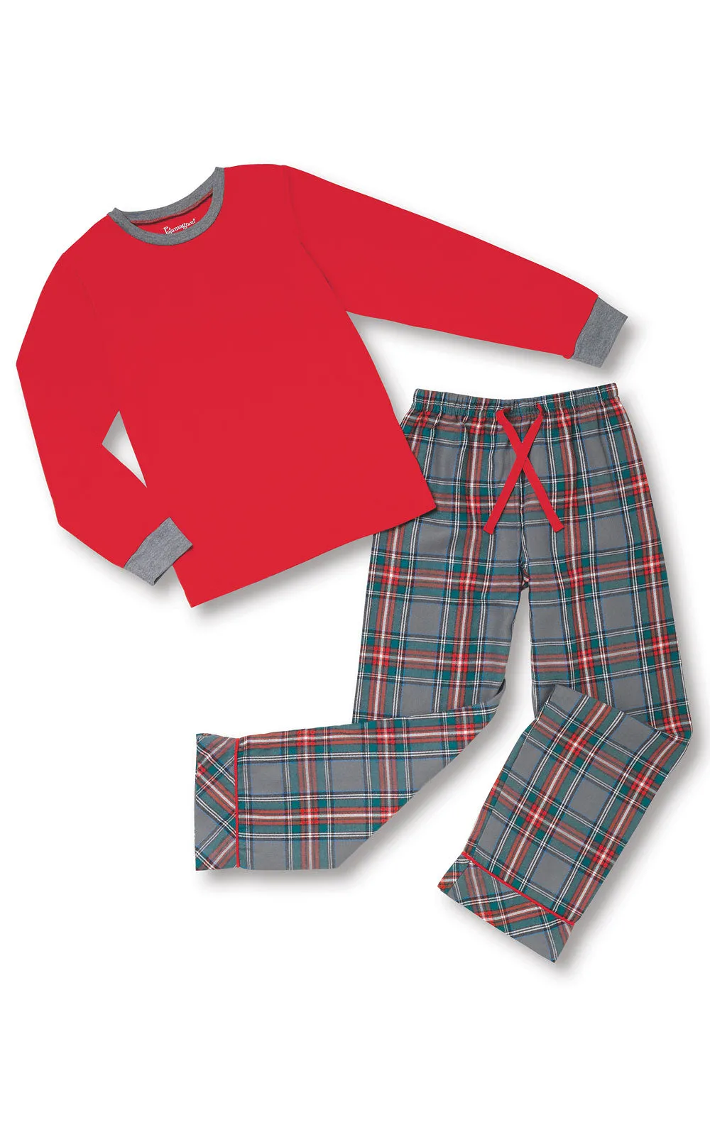 Gray Plaid Unisex Kids Pajamas - Family Set