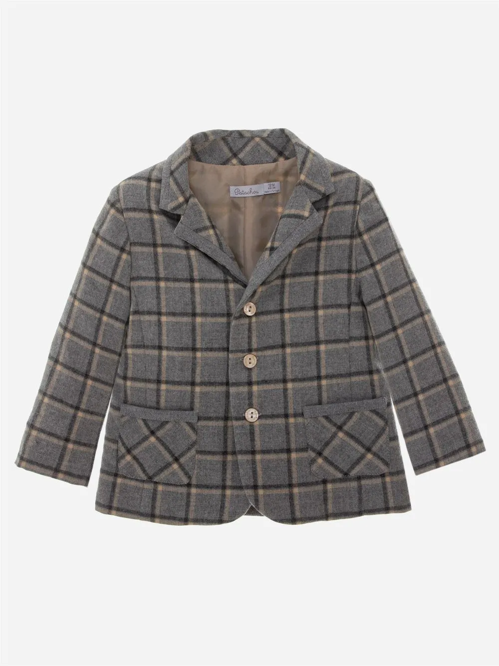 Grey Check Flannel Blazer Set