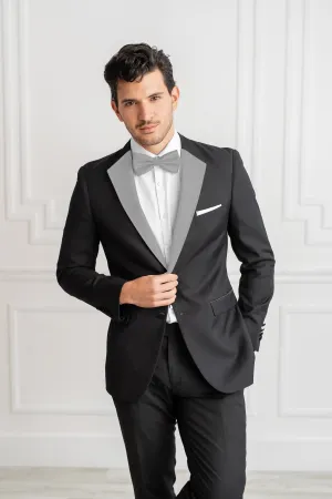 Grey Satin Notch Lapels