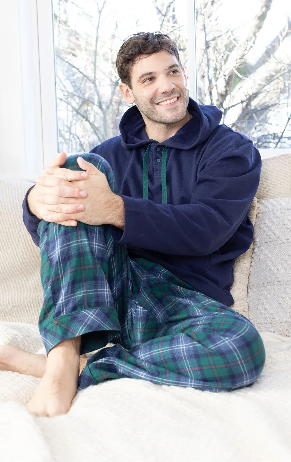Heritage Plaid Hoodie Men's Pajamas