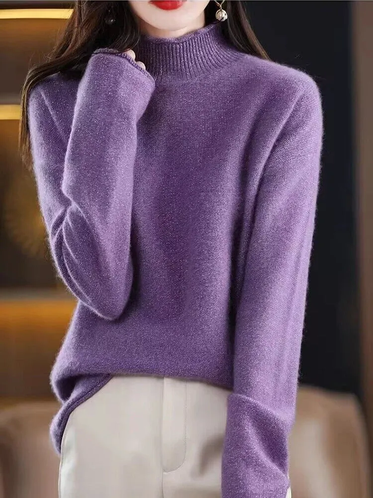 High Collar Woolen Sweater