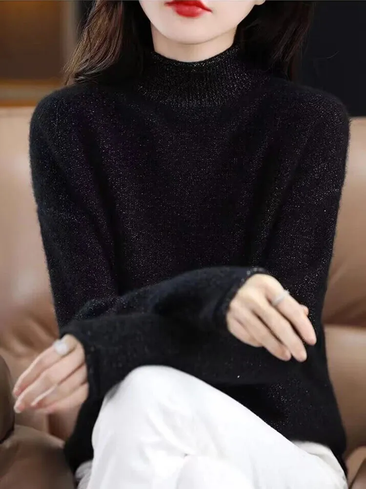 High Collar Woolen Sweater