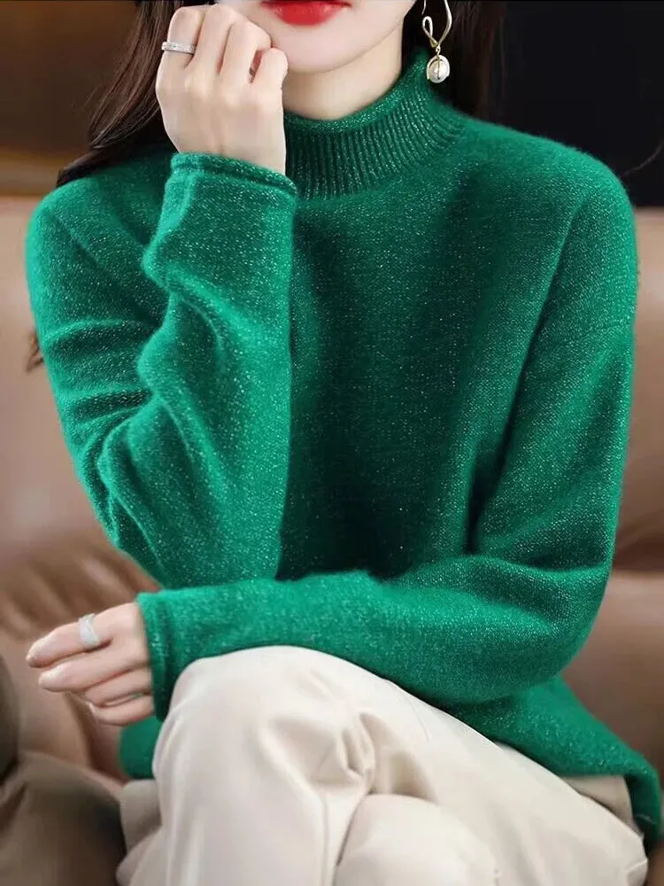 High Collar Woolen Sweater