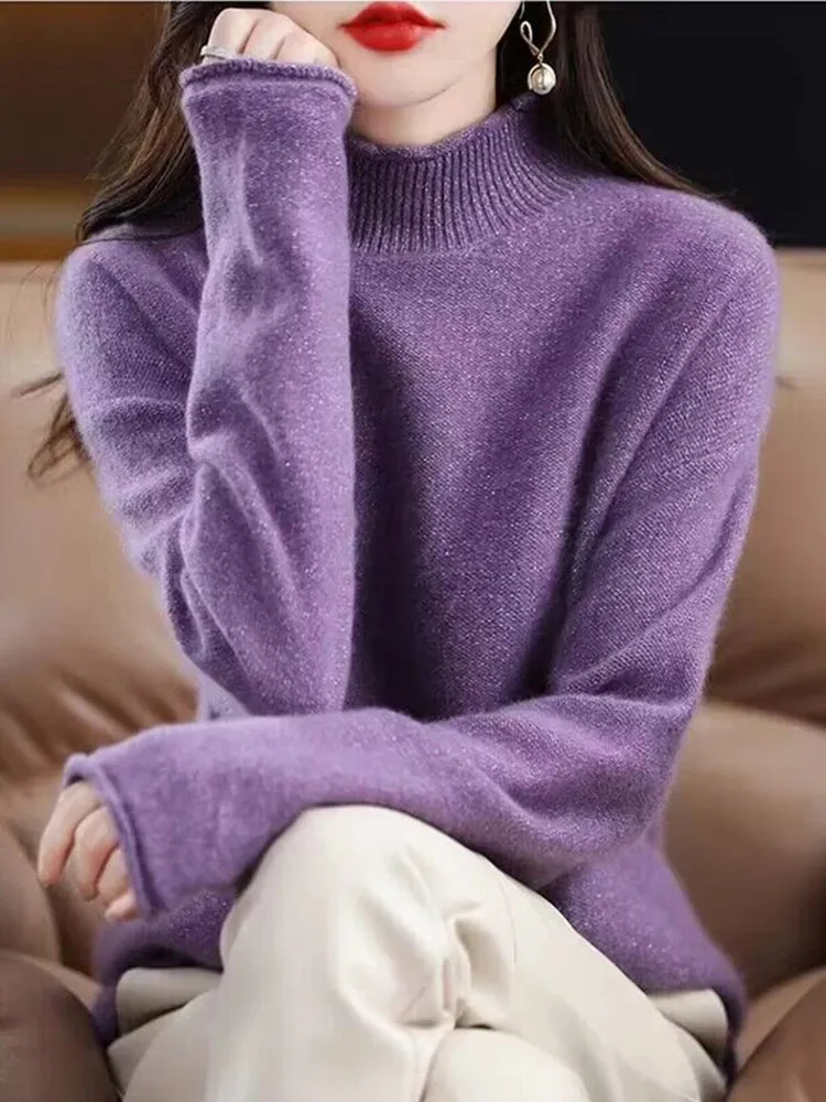 High Collar Woolen Sweater
