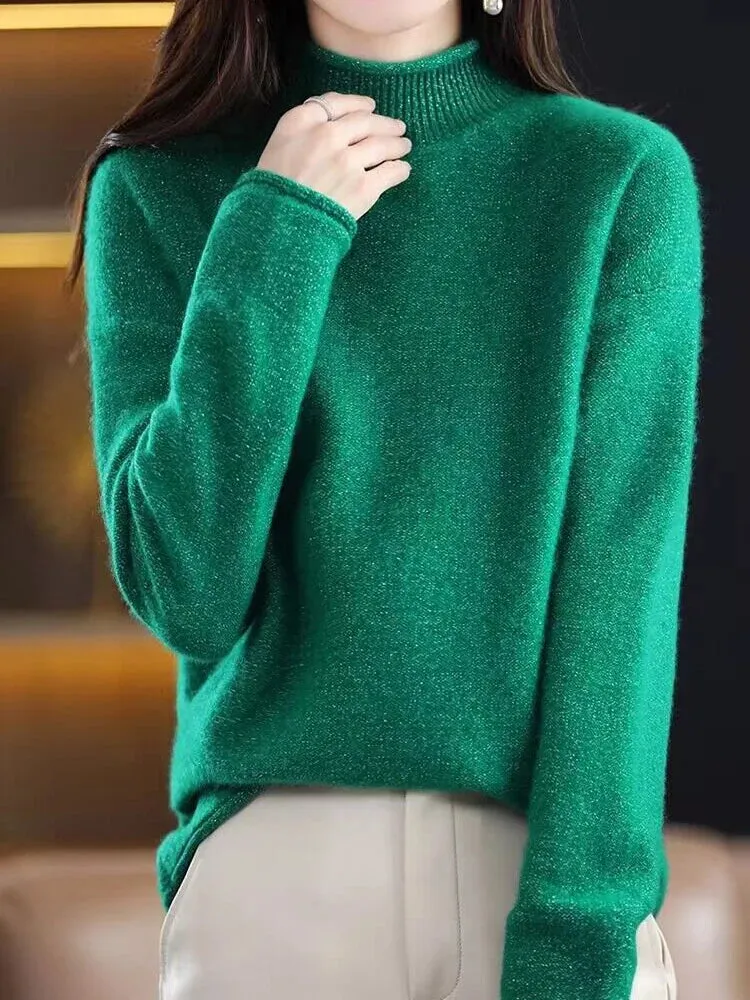 High Collar Woolen Sweater