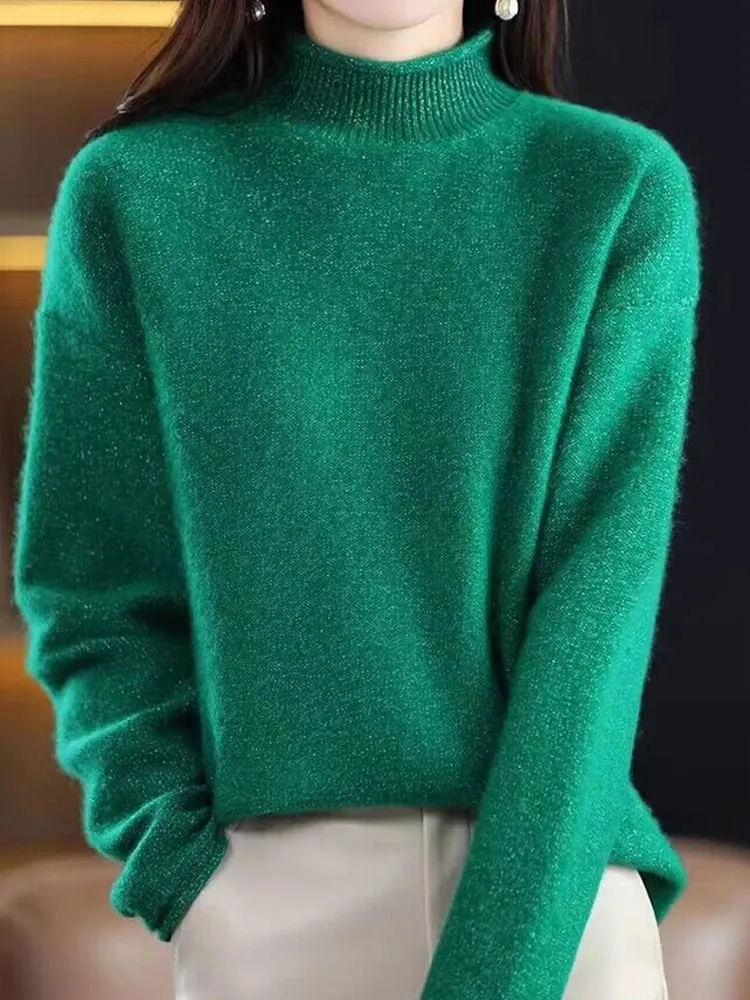 High Collar Woolen Sweater