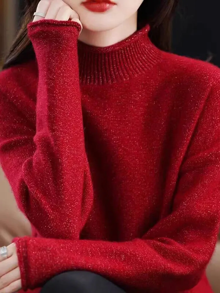 High Collar Woolen Sweater