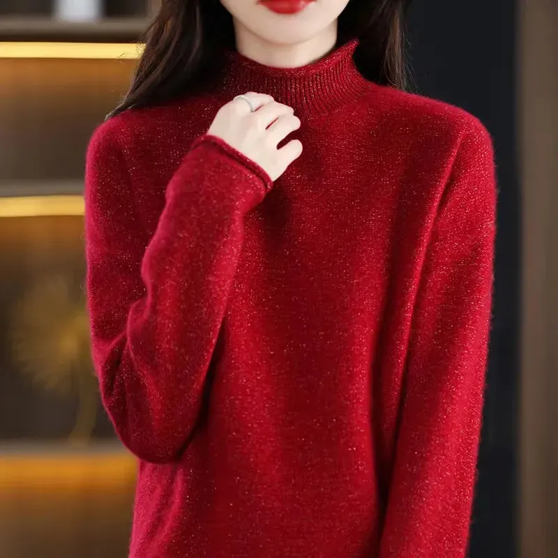High Collar Woolen Sweater
