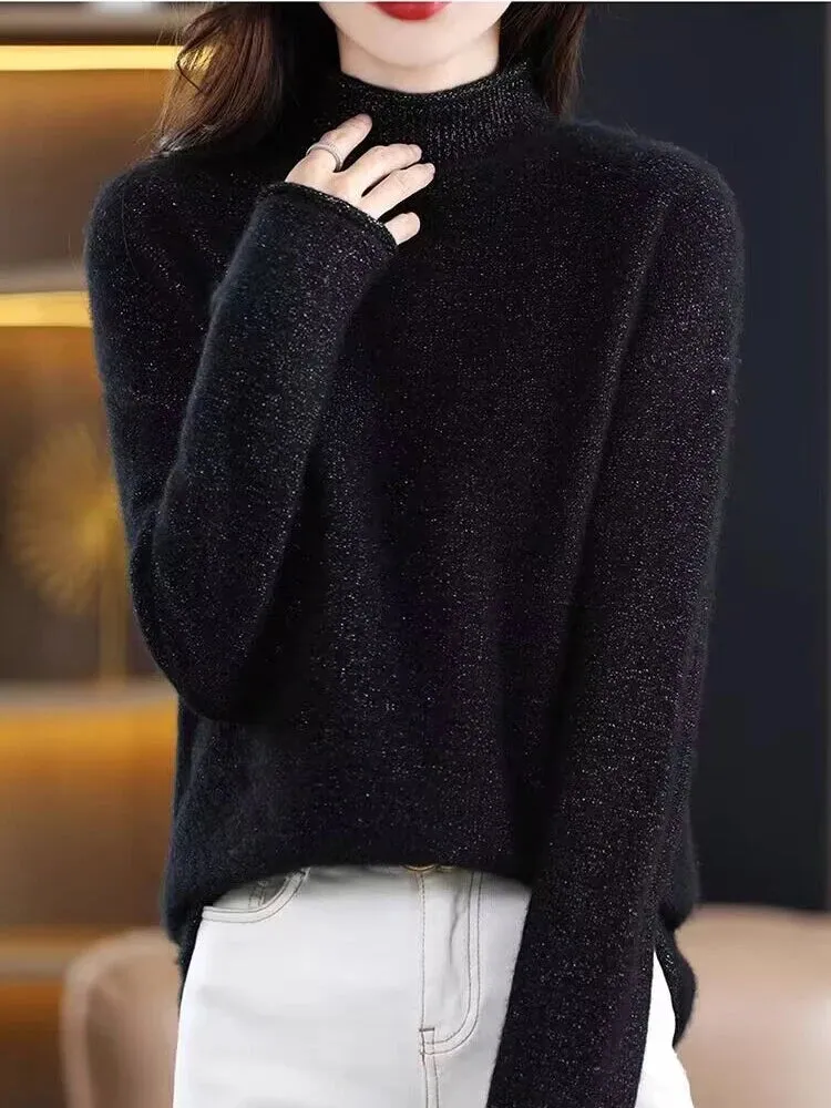 High Collar Woolen Sweater